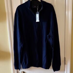 NWT!  Vineyard Vines Men's Navy Blue Zip-Up Sweater